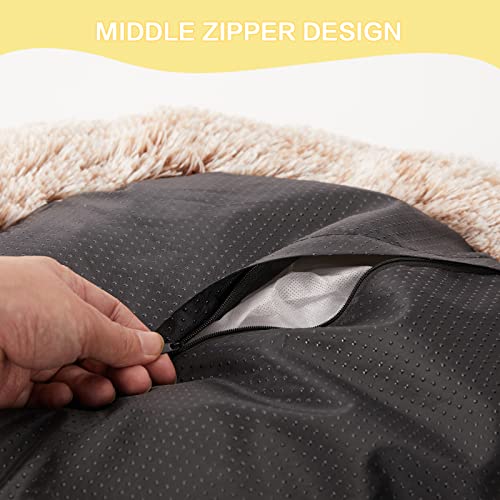 Bedfolks - Cama calmante para perros y gatos | Cama redonda de felpa esponjosa para perros pequeños, medianos y grandes, lavable a máquina