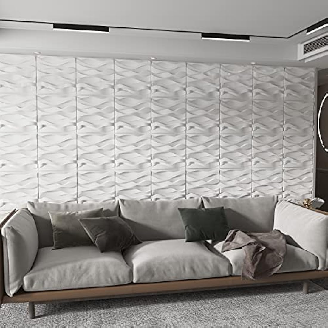 Paneles de pared decorativos 3D, diseño ondulado