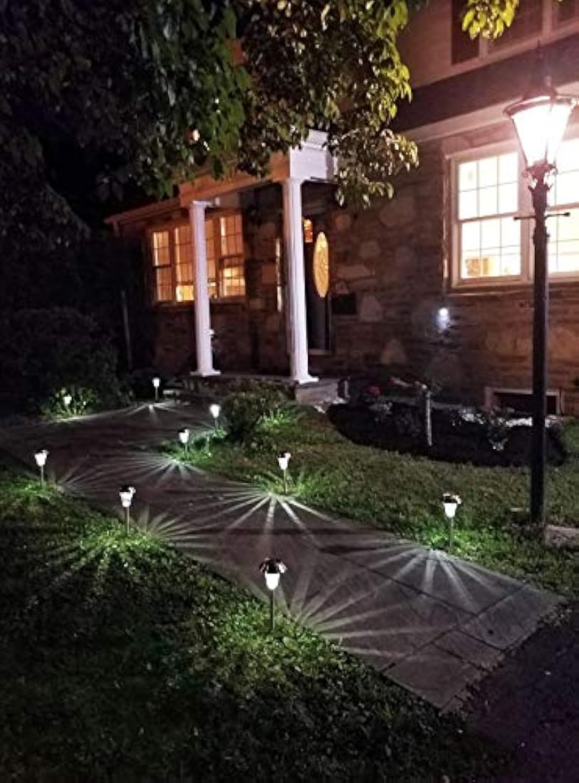 Juego de 6 luces metálicas solares para camino., Bronce