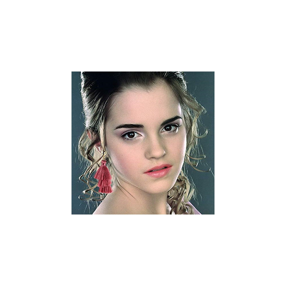 Aretes de moda con borla para mujeres 63 pares