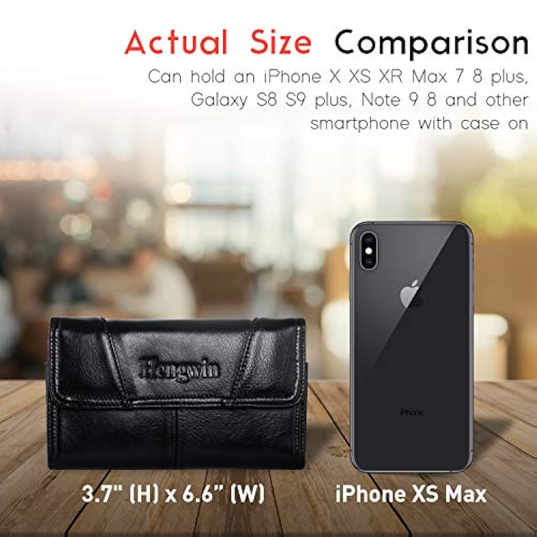 Hengwin Premium - Funda de piel horizontal para iPhone Xs