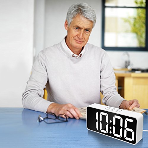 Despertador digital LED grande de 9 '' con puerto USB