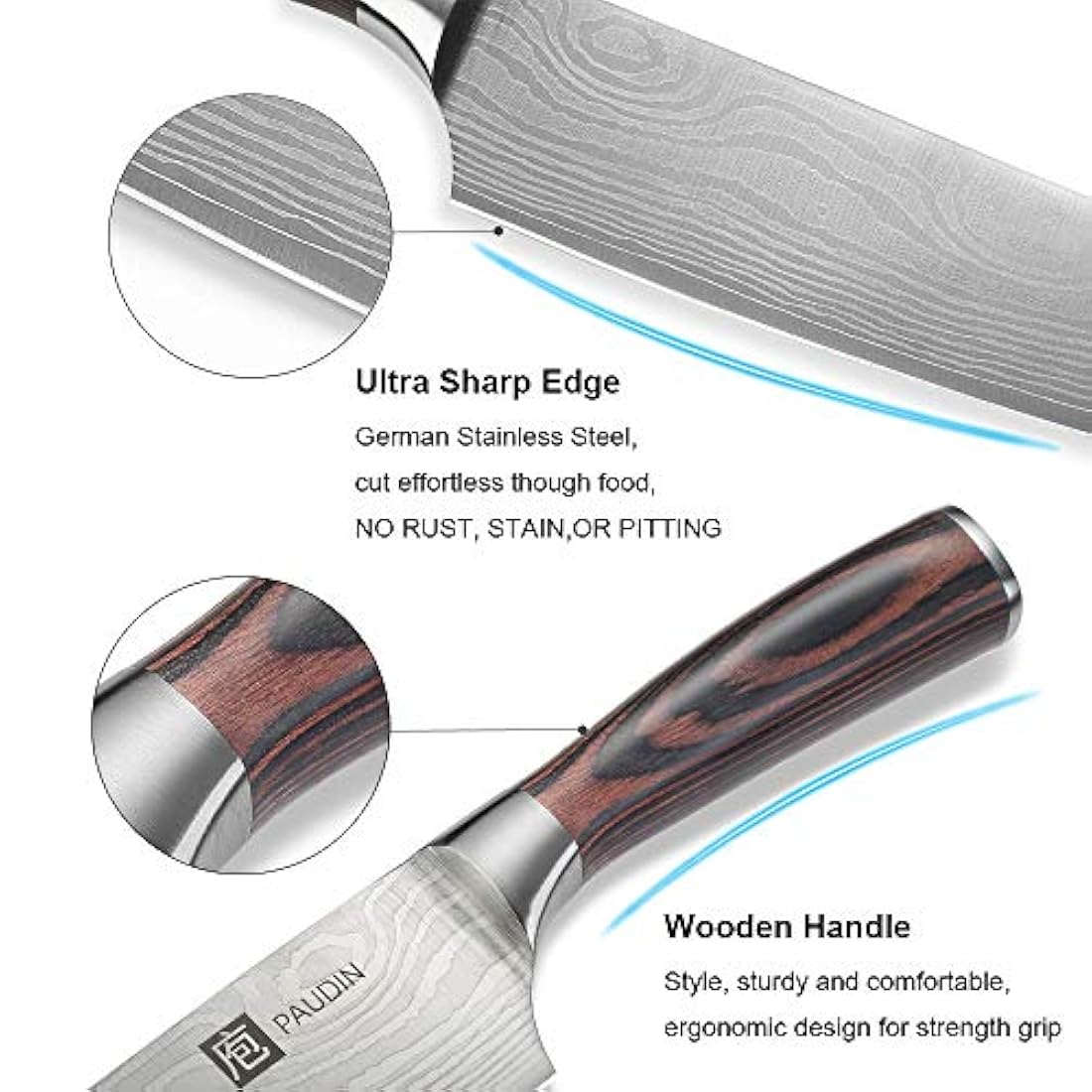 Cuchillo de chef de acero inoxidable alemán