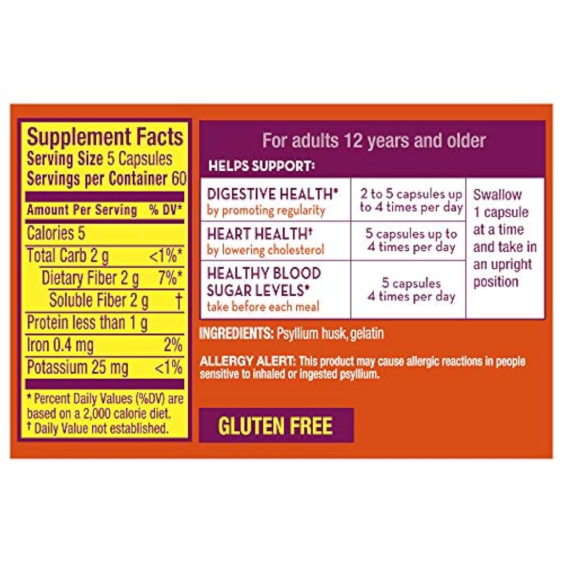 Cápsulas de suplemento de fibra 100 unidades,300 cápsulas