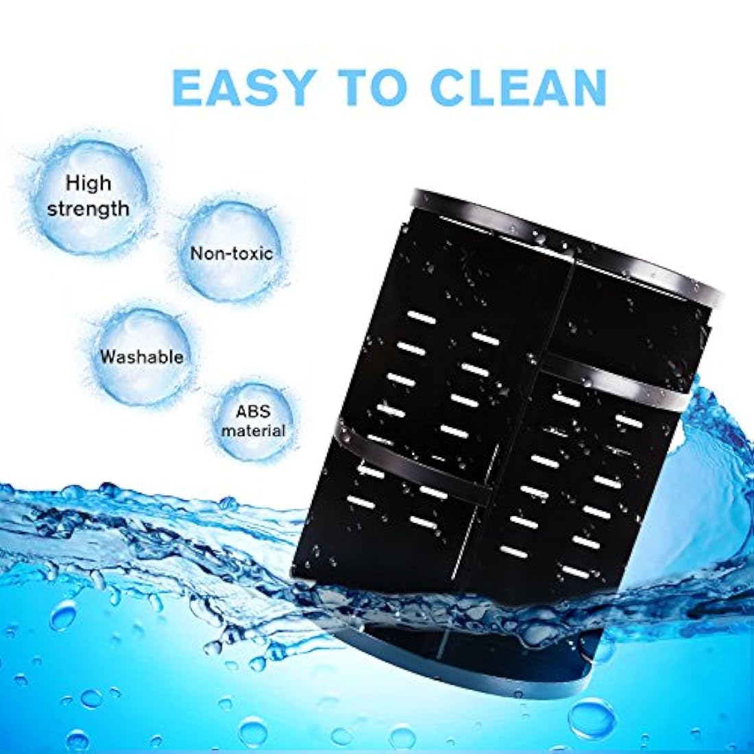 Organizador de maquilla rotativo Eloki 360, Negro