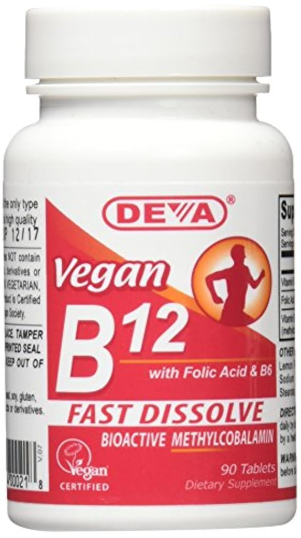 Comprimidos Vegan B12 Fast Dissolve, 90 tabletas (1 paquete)