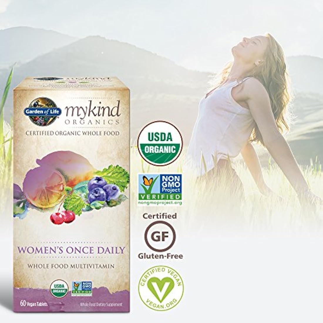 Suplemento multivitamínico orgánico, para mujer