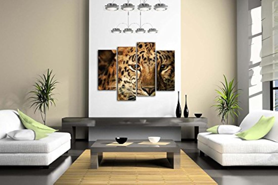 Cuadro de pared con cabeza de leopardo