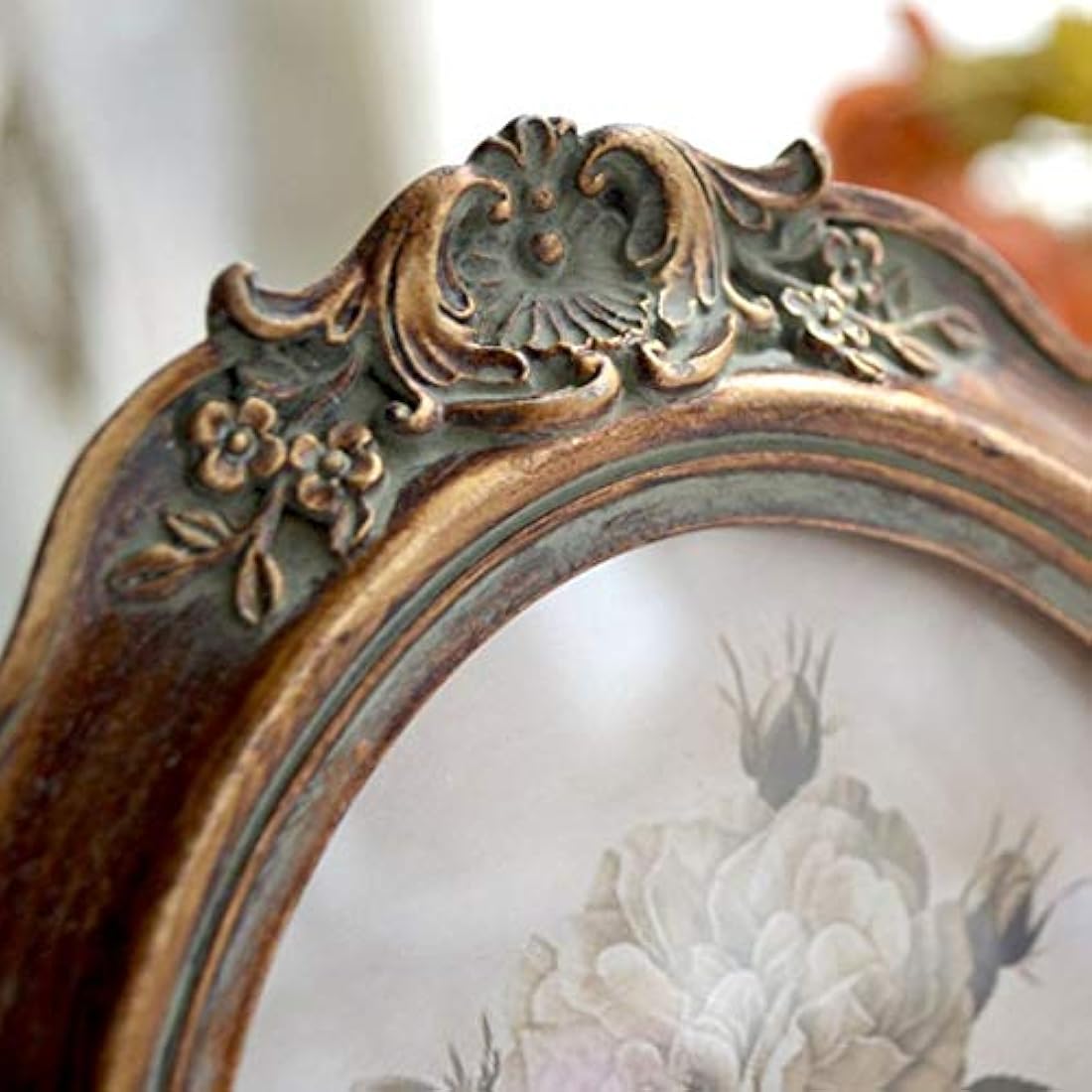 Marco de fotos ovalado vintage de 2.0 x 2.8 in