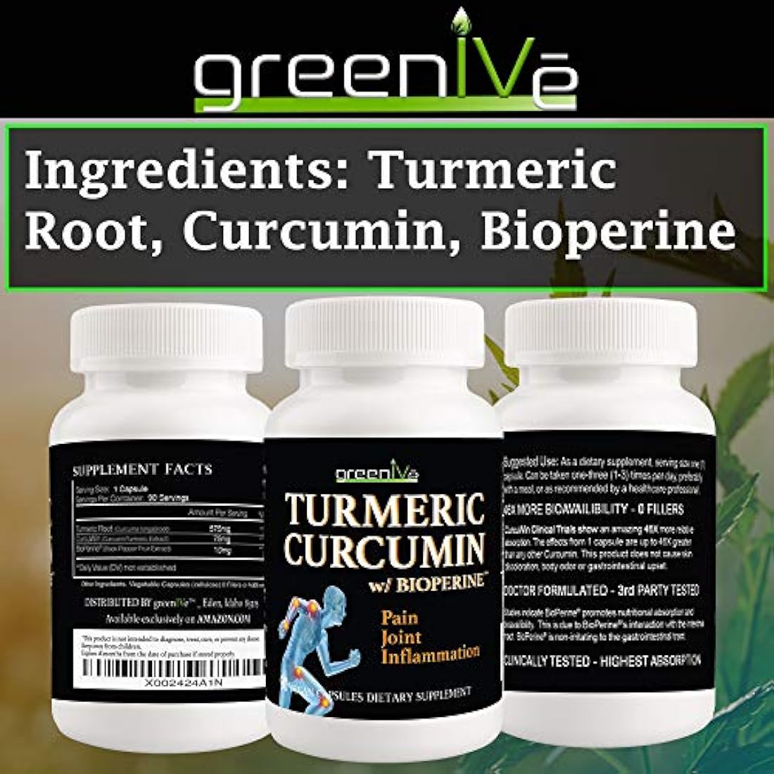 GreenIVe Curcumina de cúrcuma con BioPerine