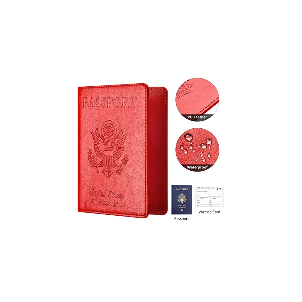 Porta Documentos y Tarjetas para pasaporte con ranura rojo