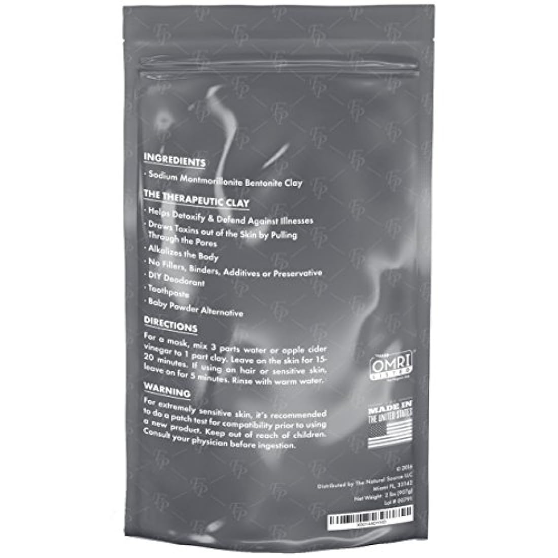 Polvo natural puro de arcilla de bentonita