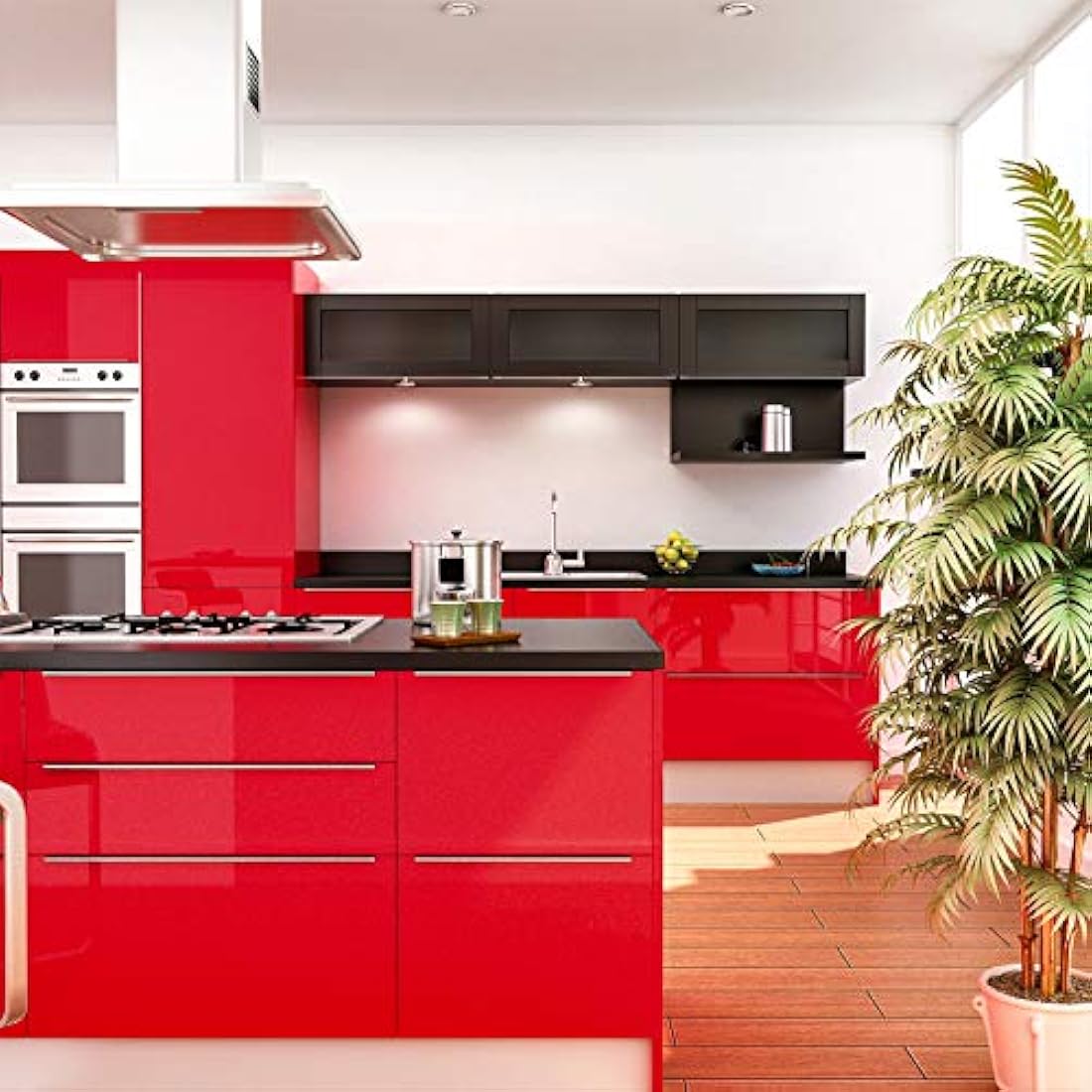 Papel vinilo pintado autoadhesivo rojo brillante(15.0x24.8)