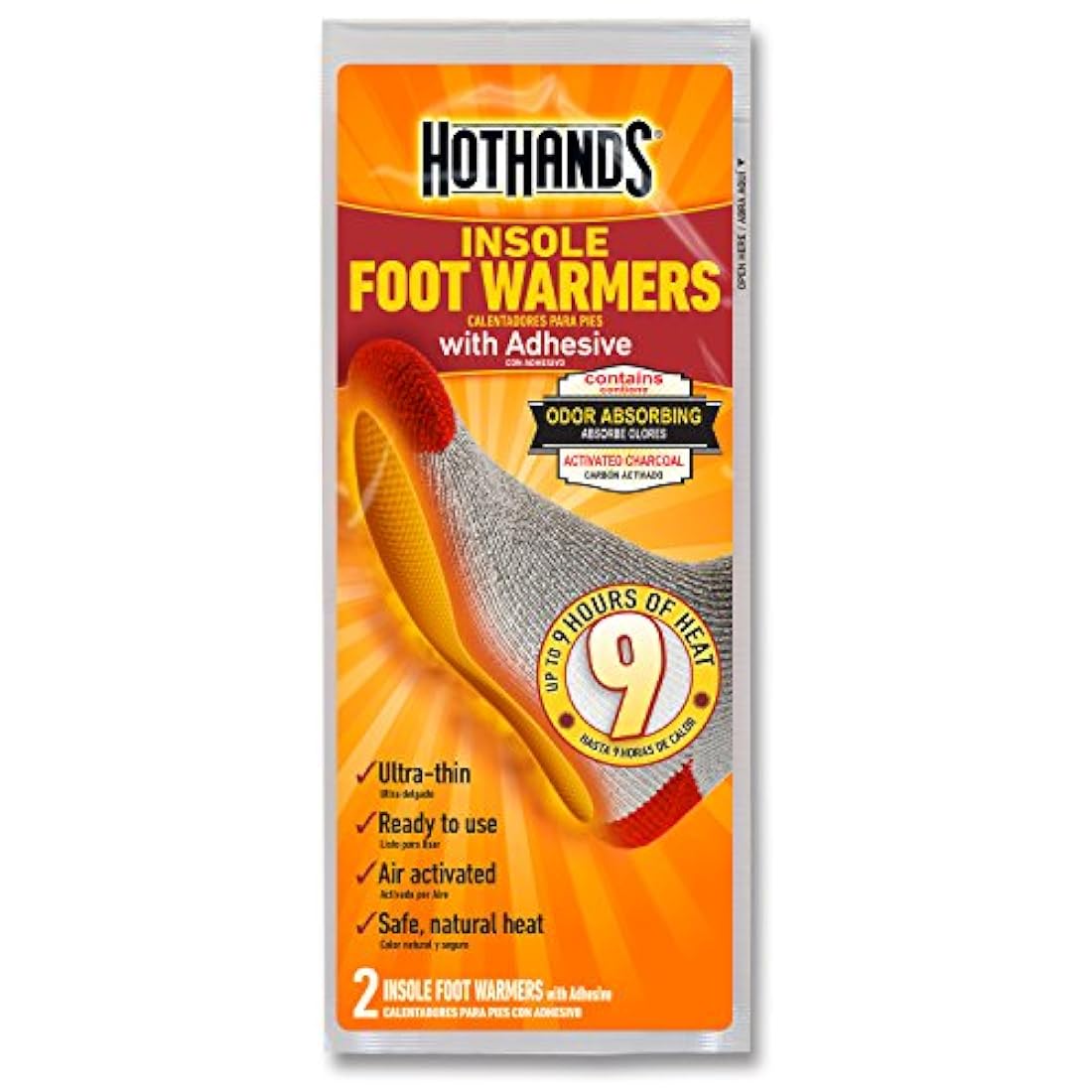 Calentadores de pies con plantilla Calentadores activados por aire inodoros naturales seguros y duraderos Hasta 9 horas de calor 16 pares