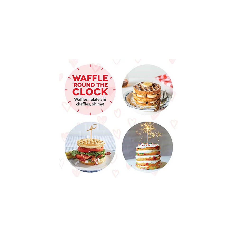 Mini máquina para wafles individuales diseño de corazón rojo