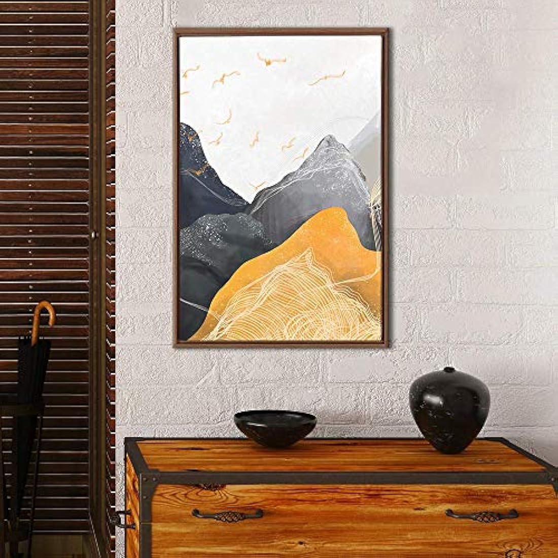 Lienzo decorativo para pared, diseño de hojas de dormitorio