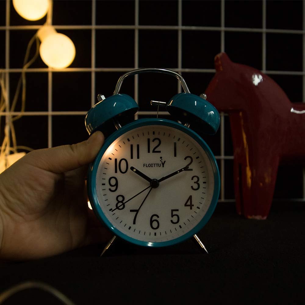 Reloj Despertador con Campanas y Luz de Fondo para Dormitorio