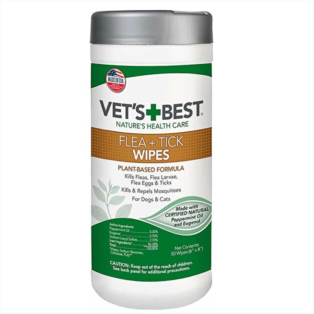 Toallitas naturales de pulgas y garrapatas para gatos