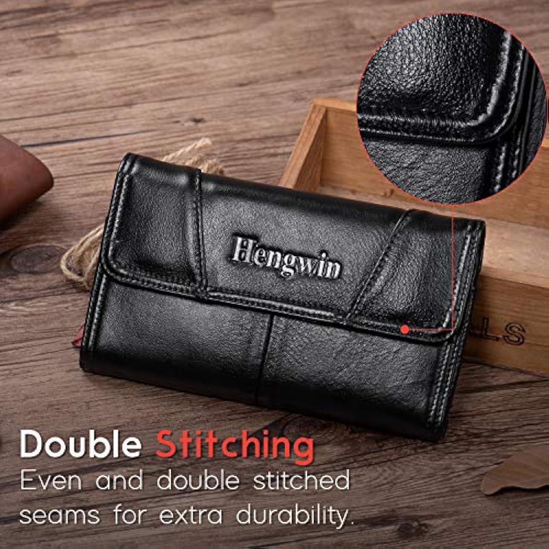 Hengwin Premium - Funda de piel horizontal para iPhone Xs