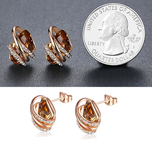 Pendientes de seda chapados en oro rosa de 18 quilates