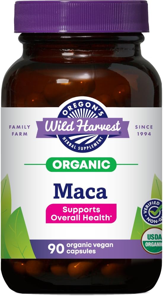 Oregon Wild Harvest Maca Root Orgánico Cápsulas Veganas 90