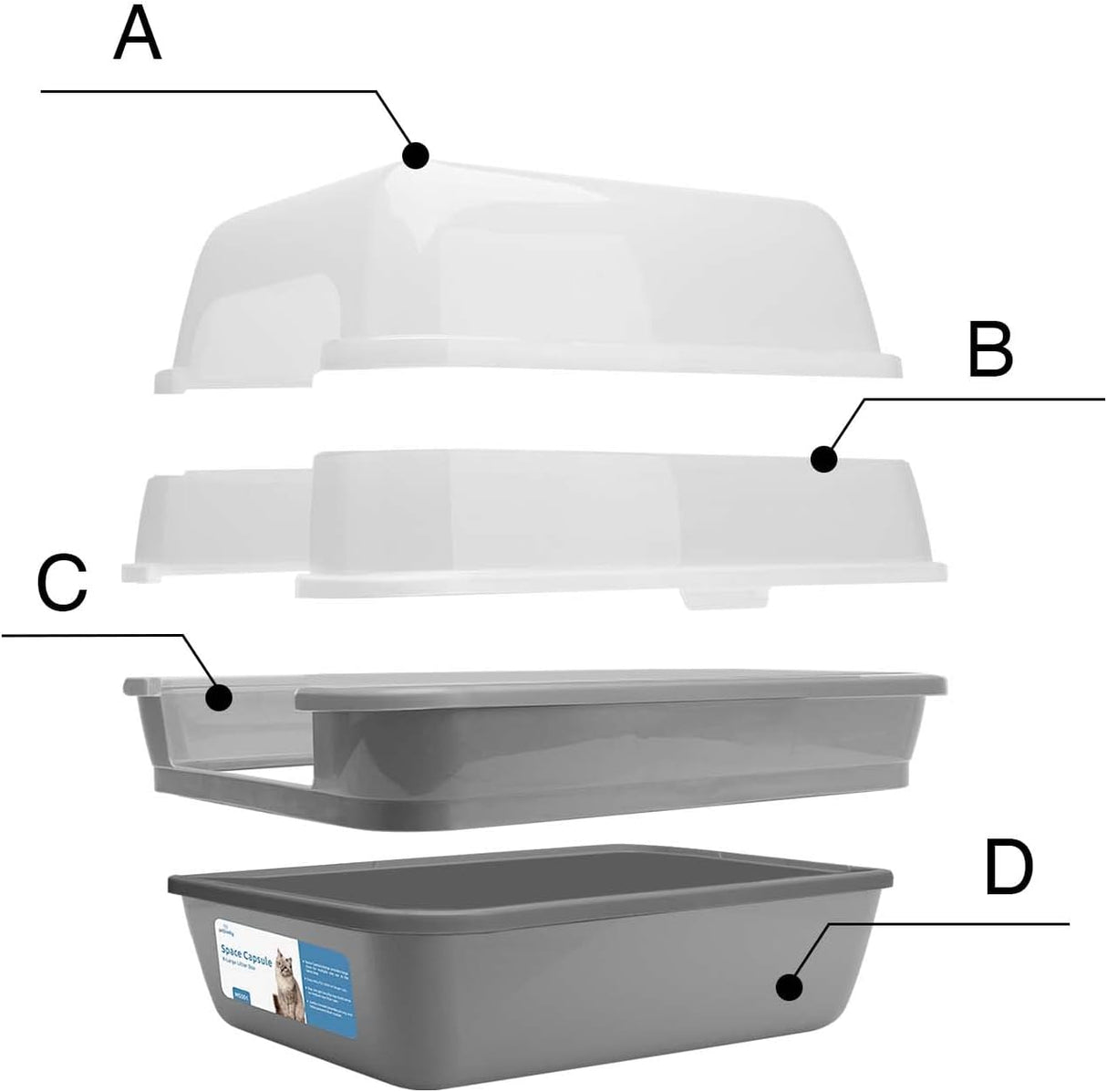 Caja de arena para gatos grande plegable Petfamily