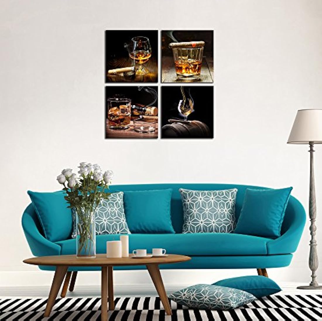 Impresiones de la lona Arte de la pared Licor Bodegón