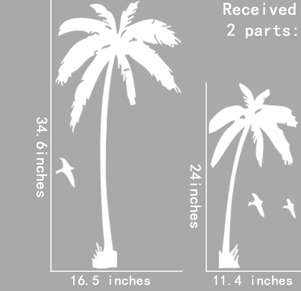 Vinilo Decorativo BIBITIME Palmera y Aves para Pared Modelo 2