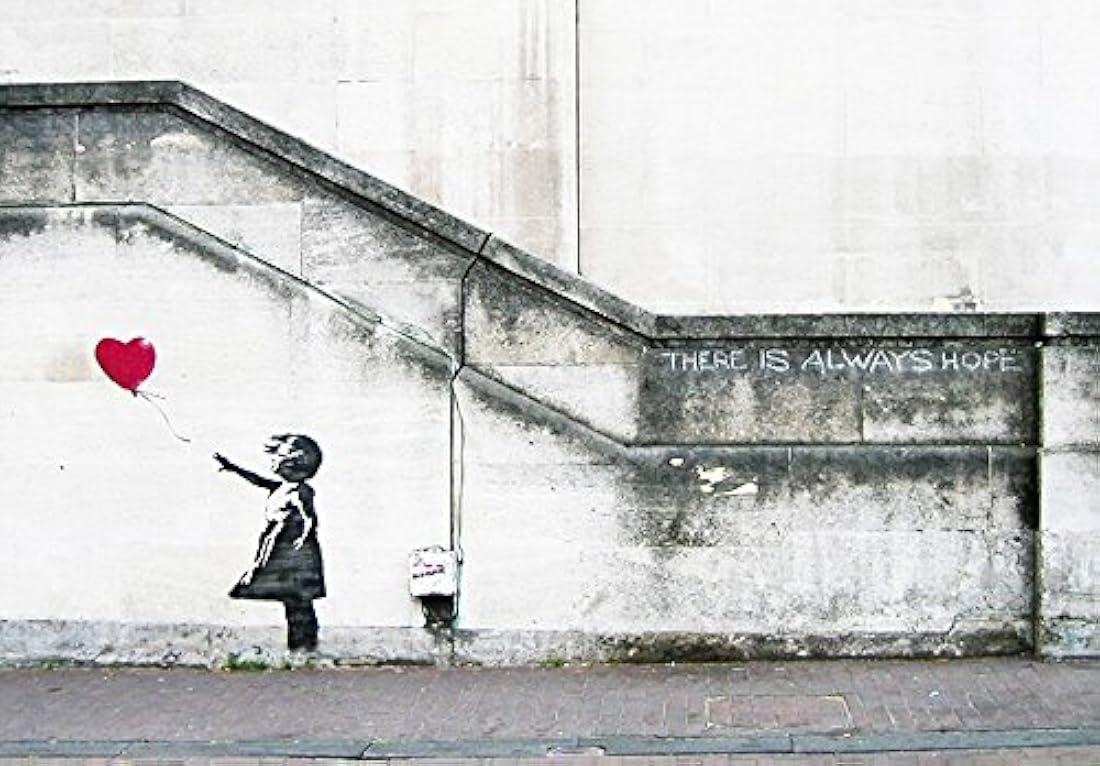 Wieco Art - Lienzo decorativocon diseño de niña con globo