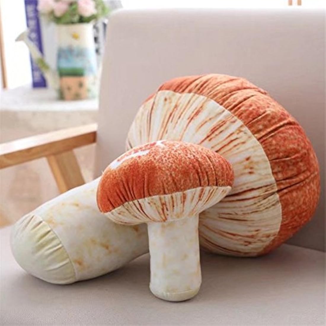 Hynbase 3D Creative Plush Toys Mushroom Throw Pillow