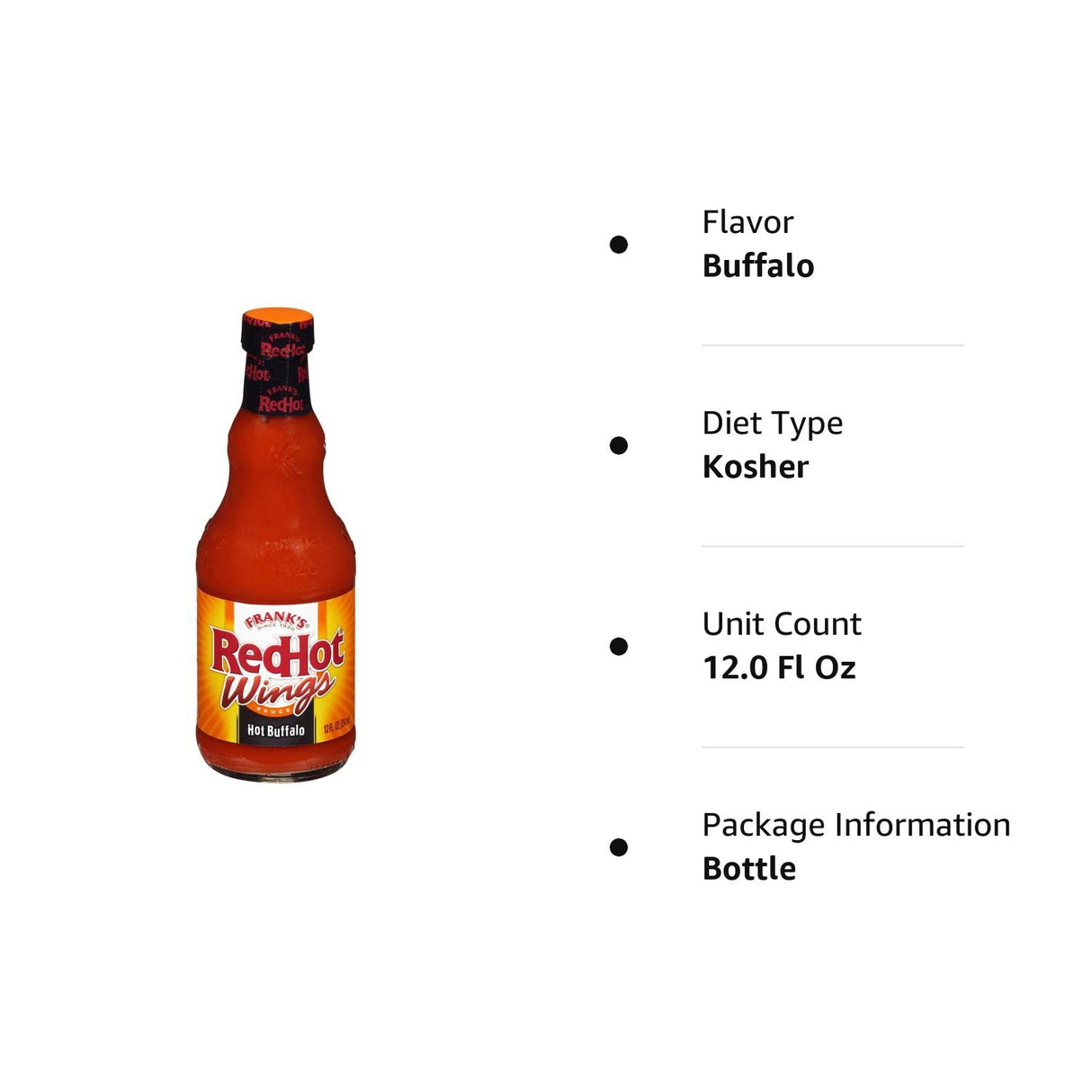 Frank's RedHot Salsa picante Hot Buffalo Wings de 12 onzas líquidas
