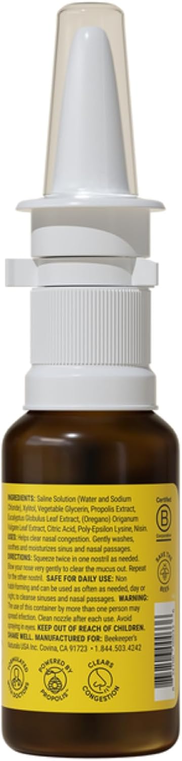 Spray Nasal de Propóleos Beekeeper's Naturals, Alivio Max 1 fl oz