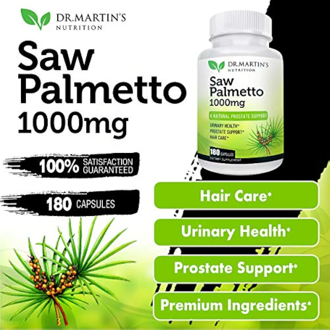 Saw Palmetto Super Strength, 180 cápsulas de suplemento
