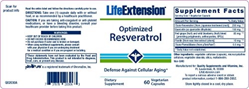 Cápsulas vegetarianas optimizadas de resveratrol,60 unidades