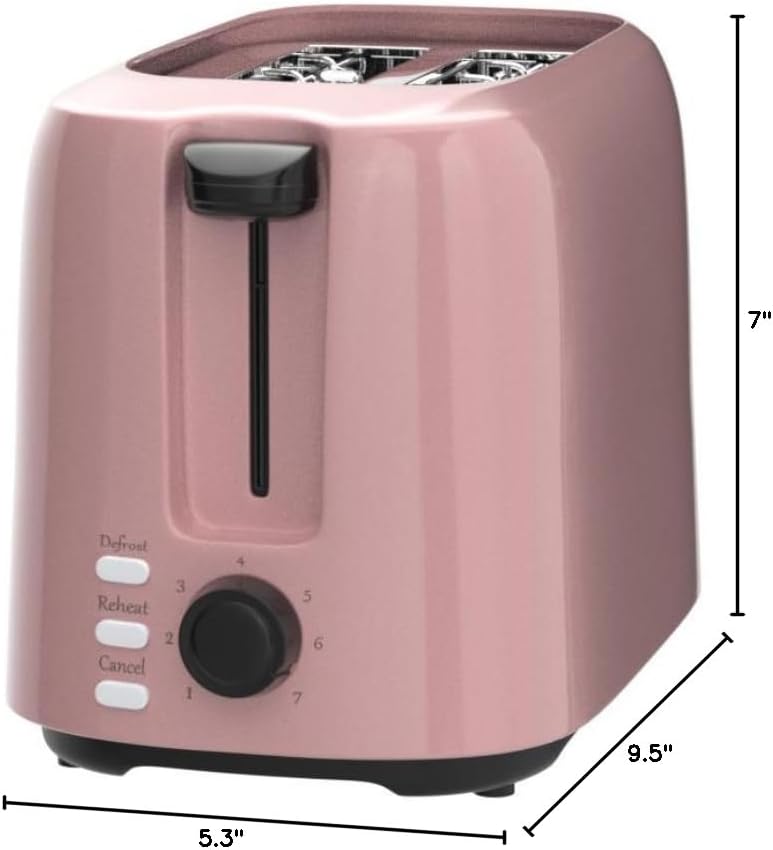 Tostadora de 2 rebanadas con 7 ajustes de sombra y bandeja