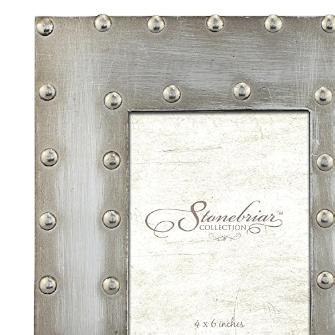 marco de fotos con detalle de remache estilo envenjecido