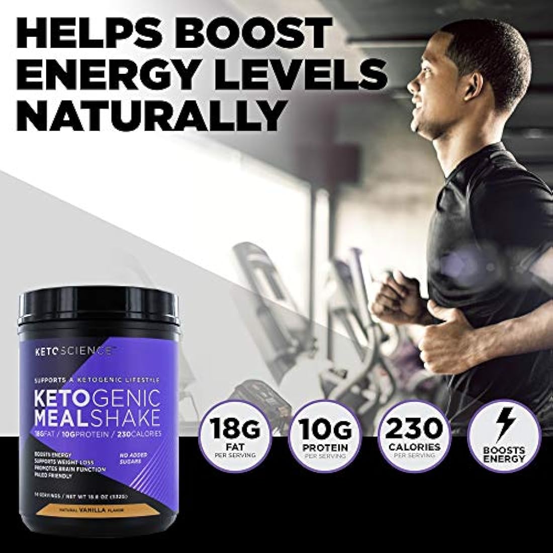 Suplemento dietético de vainilla y batido cetogénico