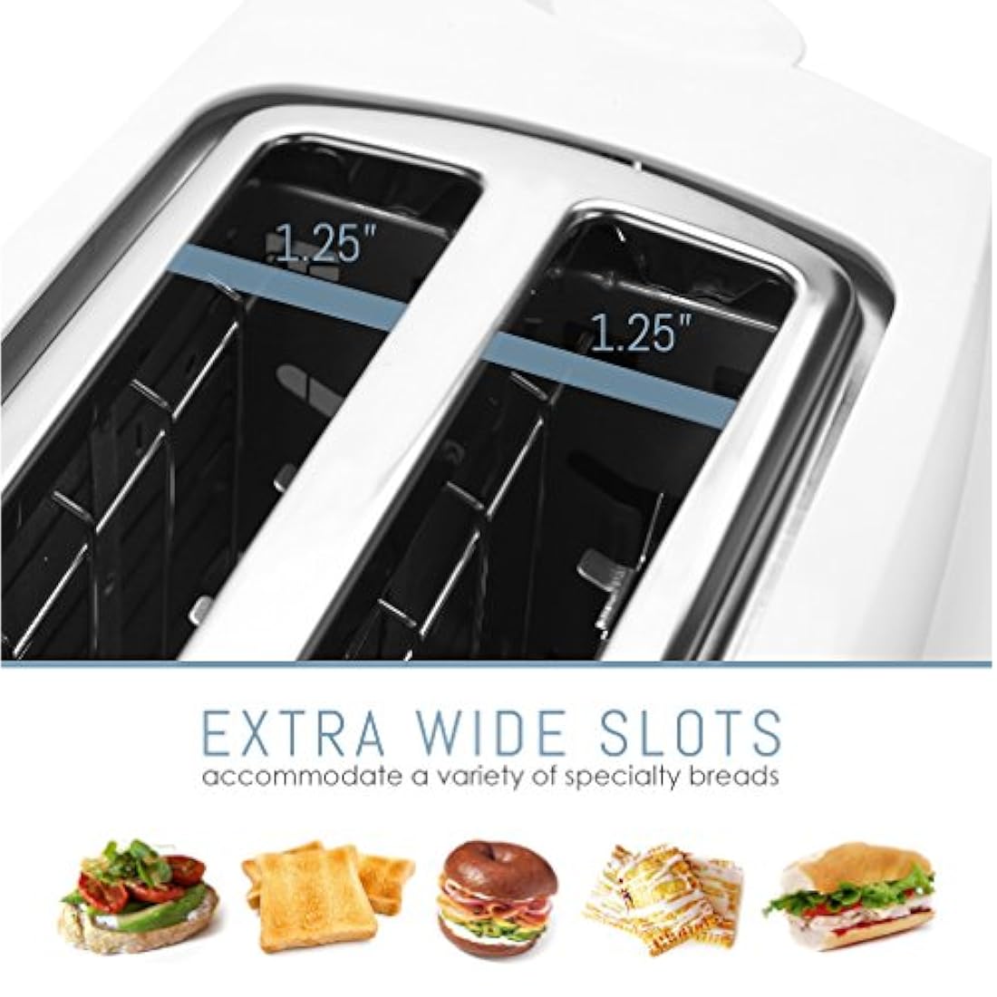 Tostadora Long Cool Touch de 4 rebanadas con ranuras