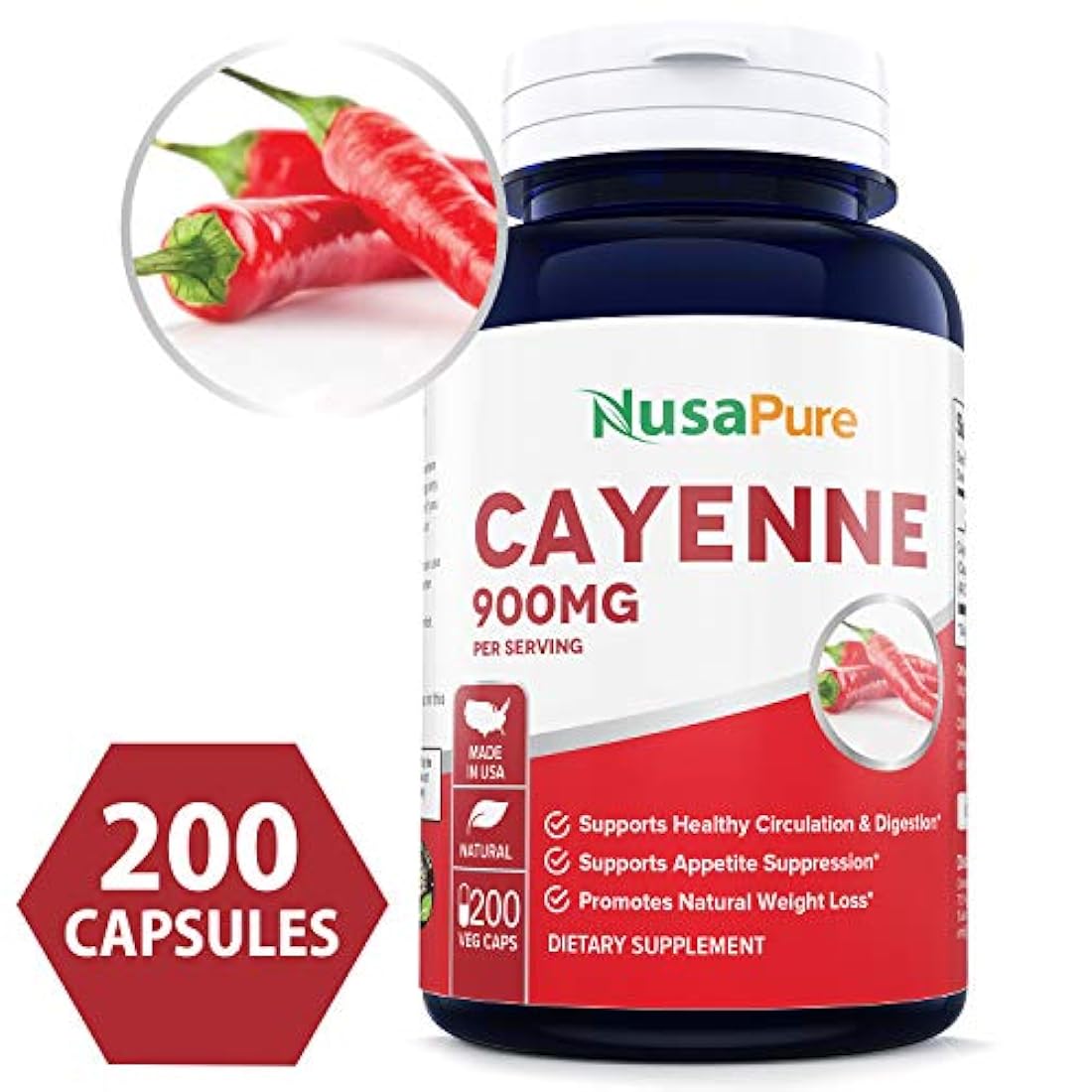 Mejor pimienta de cayena 900 mg 100 ° Cápsulas