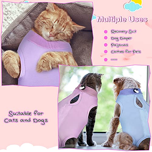 Traje de recuperación de gato de 3 piezas, traje de recuperación de gatito, collar electrónico alternativo para gatos y perros, traje de pijama anti lamer piel abdominal