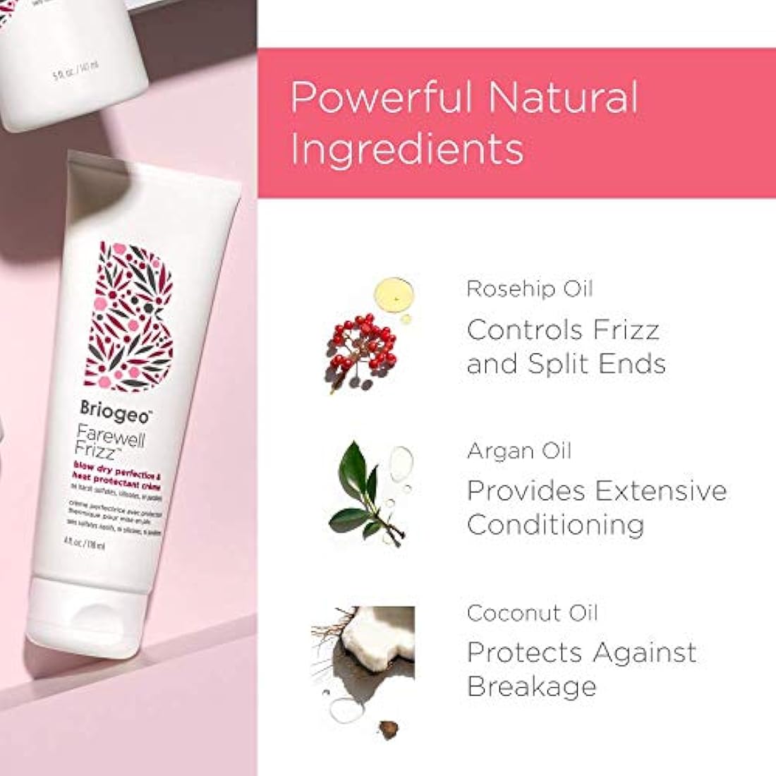 Protector de calor para cabello con aceite de coco Briogeo