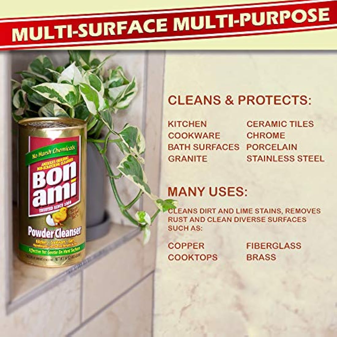 Bon Ami limpiador - 14 oz paquete de 12