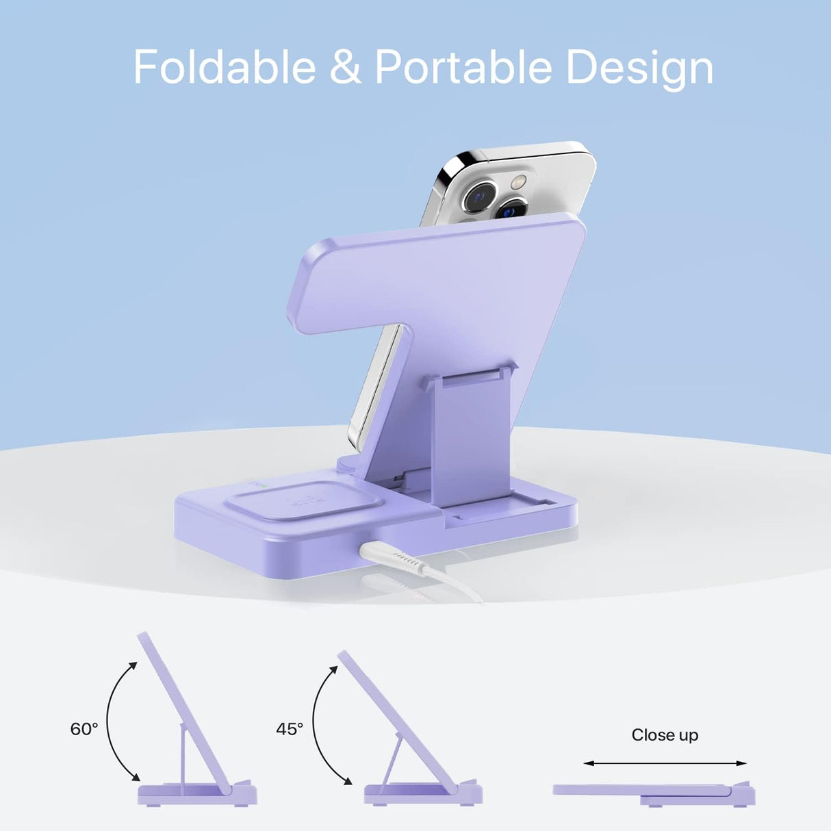 Estación de carga para múltiples dispositivos lila