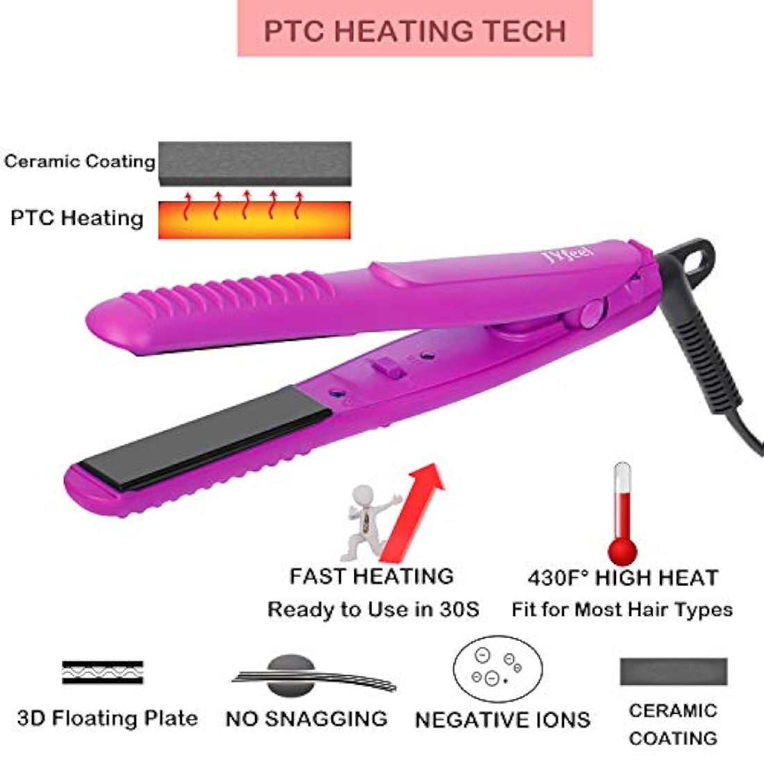 JYfeel Mini plancha plana de viaje de 2/3 pulgadas