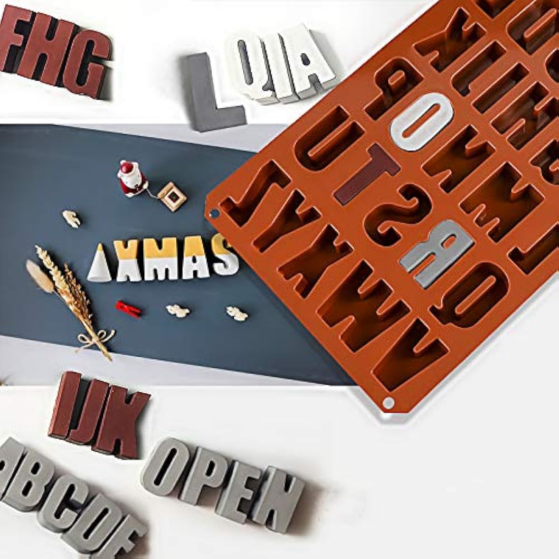 Wocuz Molde de silicona para pasteles 26 letras de la A-Z