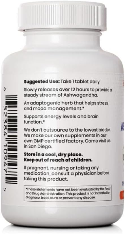 Suplemento Ashwagandha 1000 mg Dr Clark, 30 Tabletas