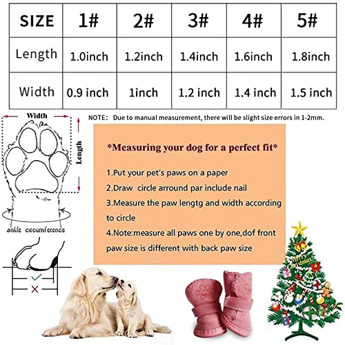 URBEST Dog Shoes with Hook Loop Closure Booties Pet Dog Chihuahua Shoes Boots, 4Pcs