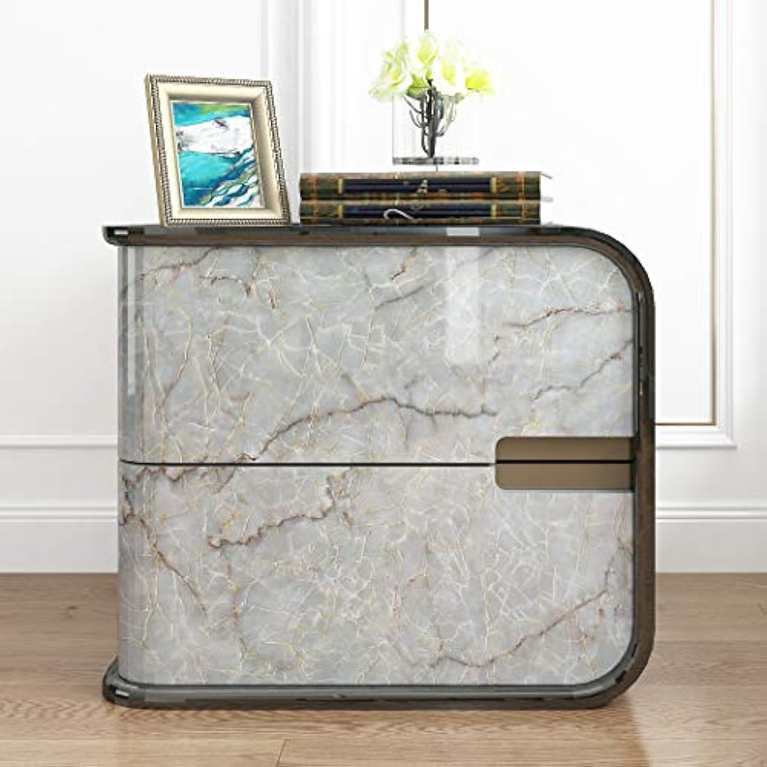 papel de contacto de mármol cian y azul de 16.0 x 24.0 in