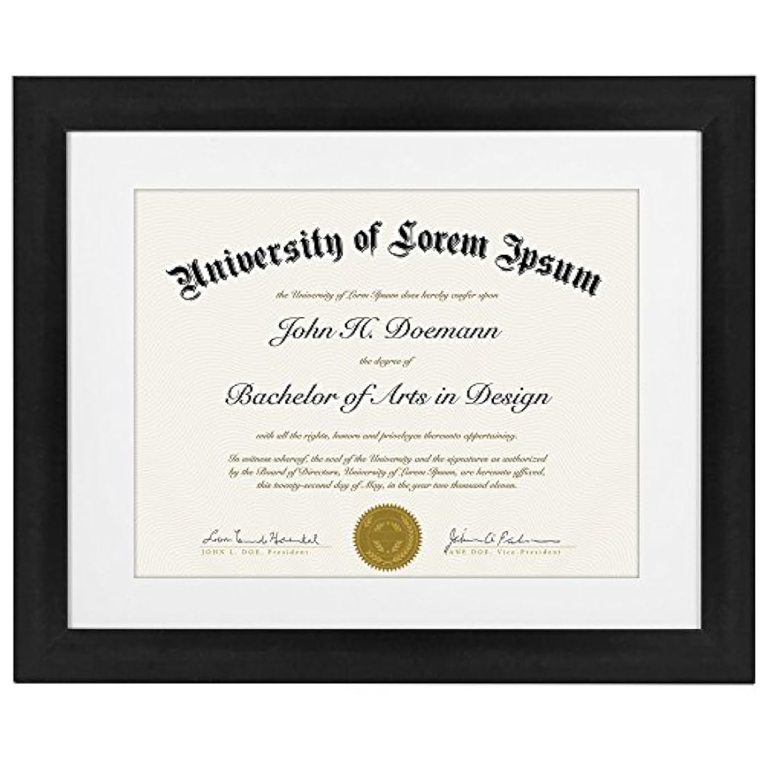 Marco para documentos de 11 x 14 pulgadas color negro