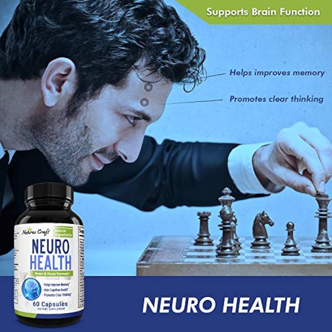 Suplemento de mejora mental píldoras nootrópicas naturales